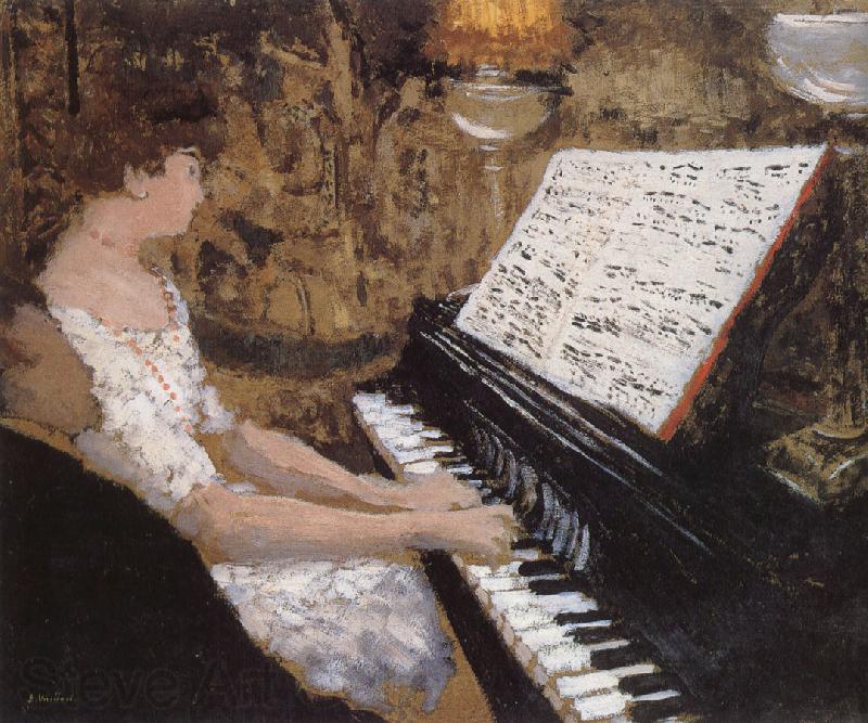 Edouard Vuillard Piano lady Norge oil painting art